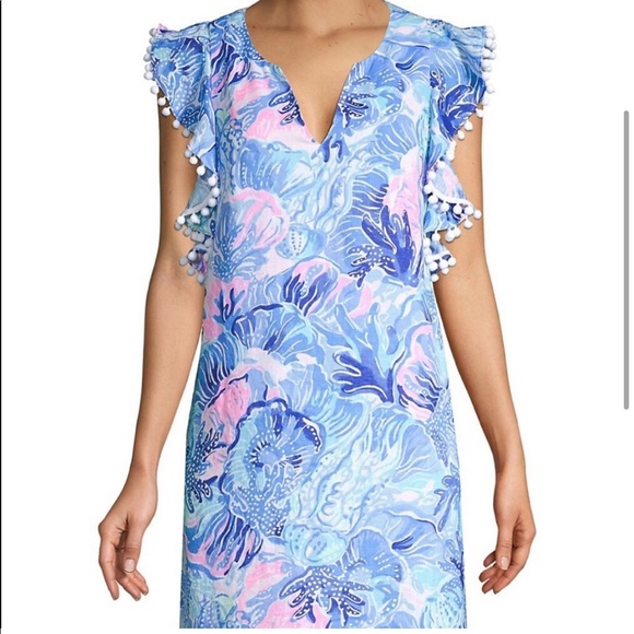 Lilly Pulitzer Astara Linen Dress with Pom-Poms - Picture 3 of 15